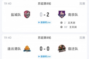 苏超综述：盐城不敌南京无缘登顶，连云港战平开赛至今依旧0胜