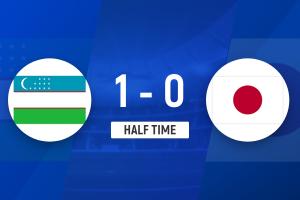 半场-日本U23暂0-1乌兹别克斯坦U23 巴赫罗莫夫爆射建功